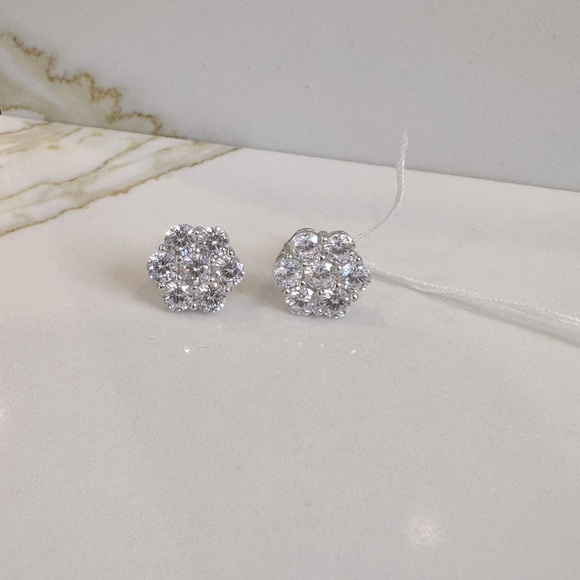 chicopick Jewelry - - Sterling silver thorium plated Cz stone Studd M size